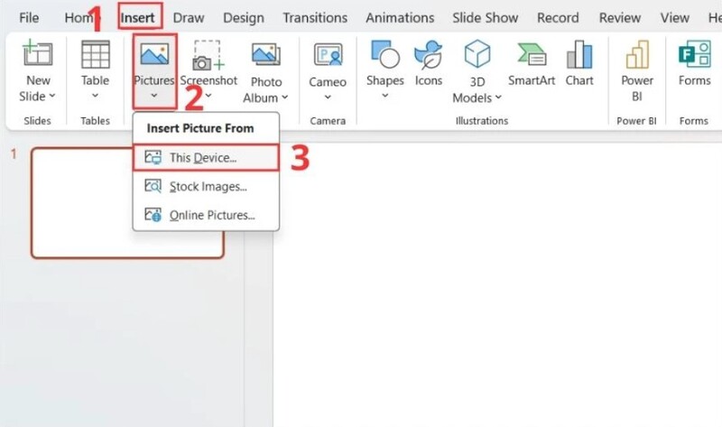 Cách chèn ảnh vào PowerPoint trên máy tính