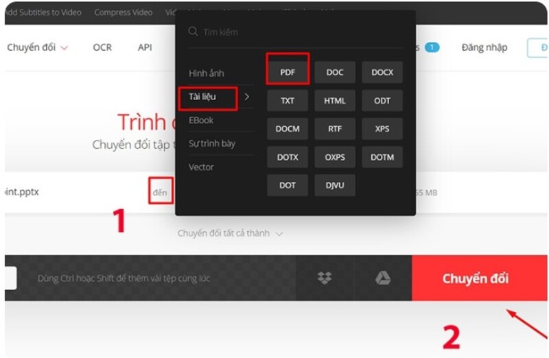 cách chuyển powerpoint sang pdf bằng convertio