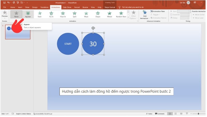 cách làm đồng hồ đếm ngược trong PowerPoint