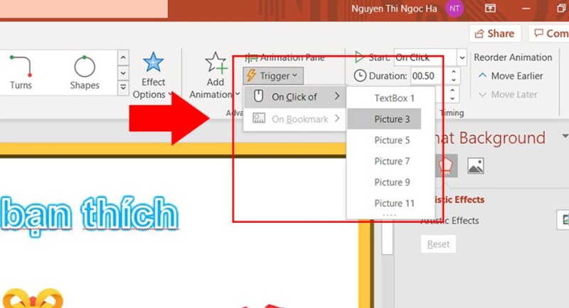 cách làm trò chơi trên powerpoint hộp quà