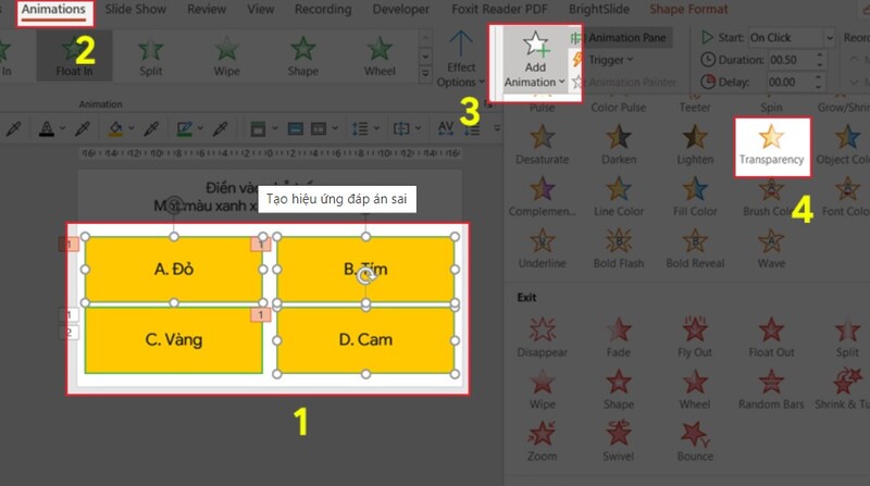 cách làm trò chơi trên powerpoint ô chữ