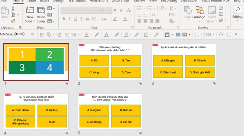 cách làm trò chơi trên powerpoint ô chữ