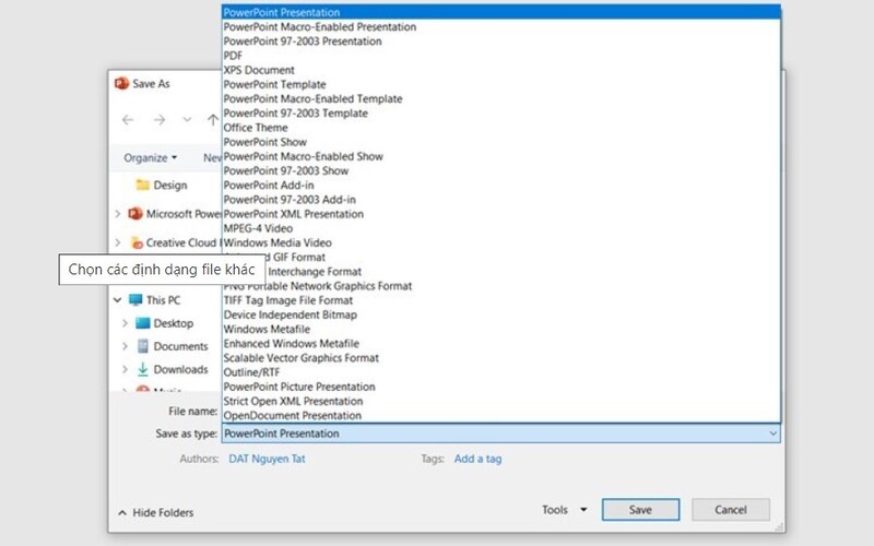 cách lưu file PowerPoint