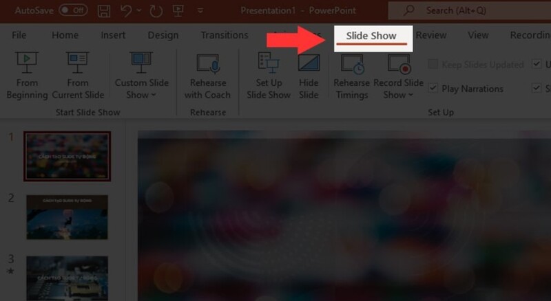 cách trình chiếu powerpoint tự chạy
