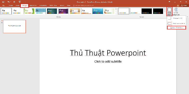 Cách đánh số trang từ một trang bất kỳ PowerPoint